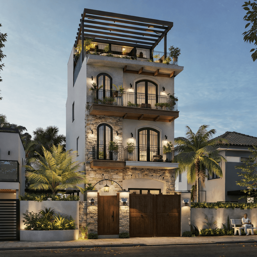 Mẫu Nhà Phố Hiện Đại 2 Tầng Quận 7