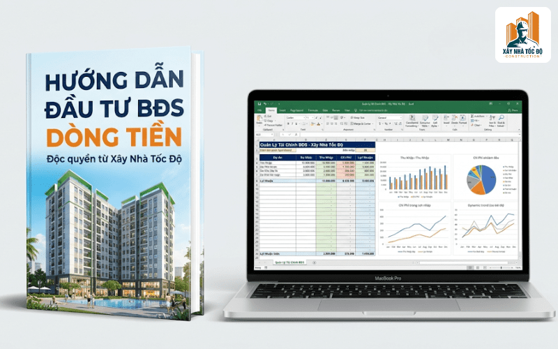 Bìa Ebook và file mẫu bảng tính dòng tiền do Xây Nhà Tốc Độ biên soạn.