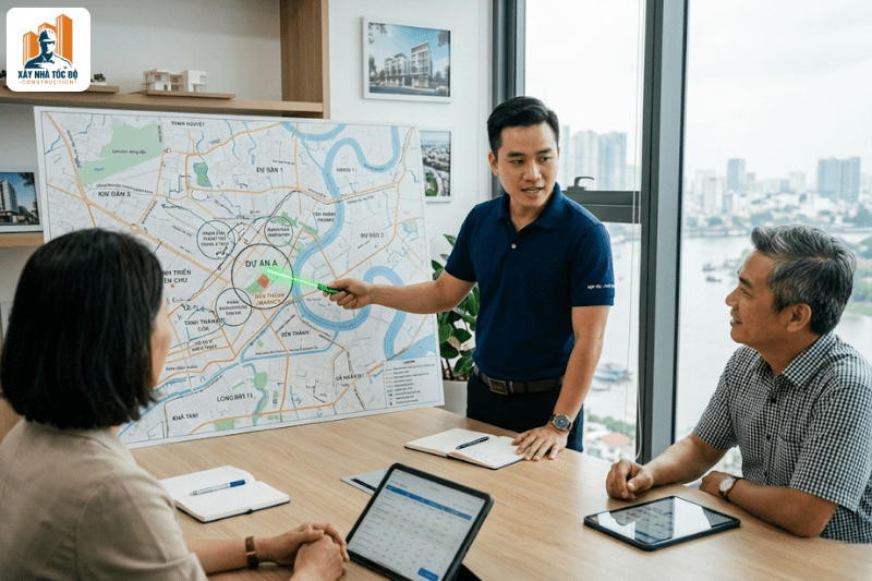 Phân tích vị trí trong chiến lược xây căn hộ dịch vụ để xác định khách hàng mục tiêu.