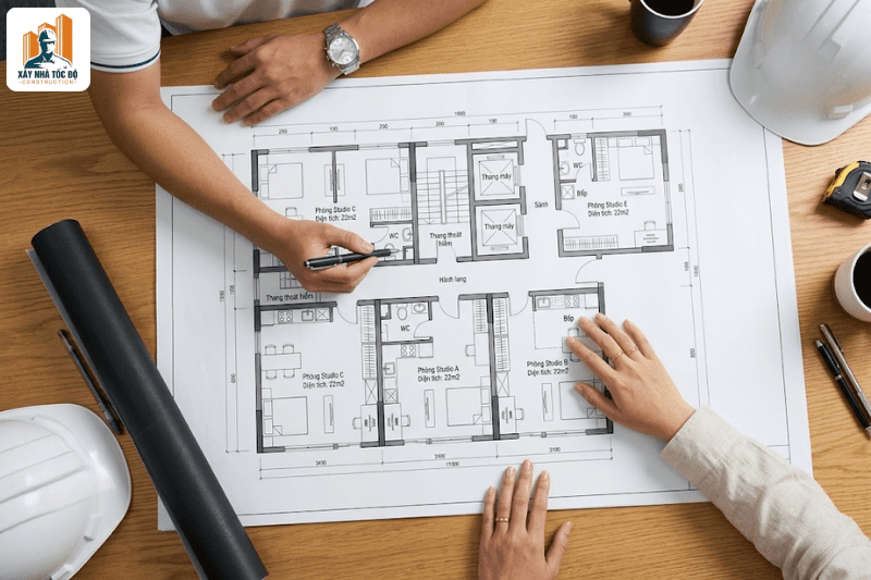 Bản vẽ mặt bằng xây căn hộ dịch vụ được bố trí khoa học, tối ưu diện tích và dòng tiền.