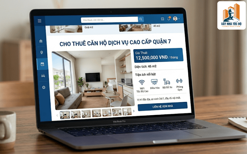 Tin đăng chuyên nghiệp trên các nền tảng online để marketing cho việc kinh doanh căn hộ dịch vụ.