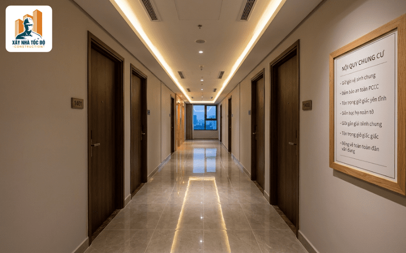 Người thuê tuân thủ nội quy trong tòa nhà, yếu tố quan trọng trong kinh doanh căn hộ cho thuê.