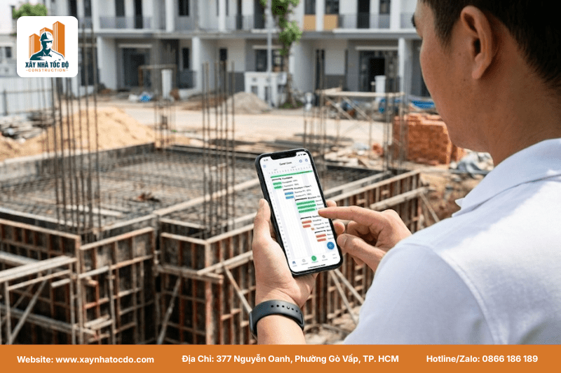 Biểu đồ tiến độ Gantt giúp Xây Nhà Tốc Độ kiểm soát chi phí xây dựng hiệu quả, đảm bảo không chậm trễ.