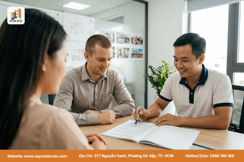 Bản hợp đồng thi công phần thô chi tiết từ Xây Nhà Tốc Độ giúp bảo vệ quyền lợi chủ đầu tư.