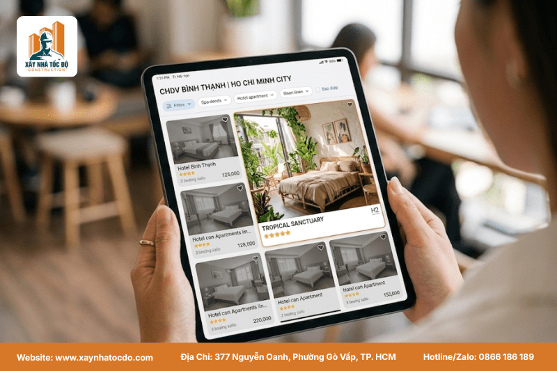 Dự án CHDV với Tropical Style nổi bật trên các nền tảng booking online.