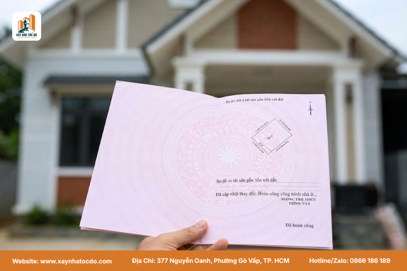 Sổ hồng đã hoàn công xây dựng, minh chứng pháp lý cho giá trị tài sản sau khi xây nhà