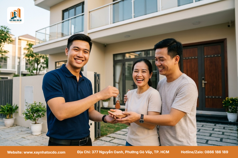 Bước 7 – Bàn giao nhà trọn gói đúng hẹn và nghiệm thu chất lượng