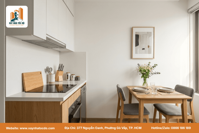 Nội thất hiện đại trong căn hộ dịch vụ, một phần quan trọng của chi phí hoàn thiện nhà.
