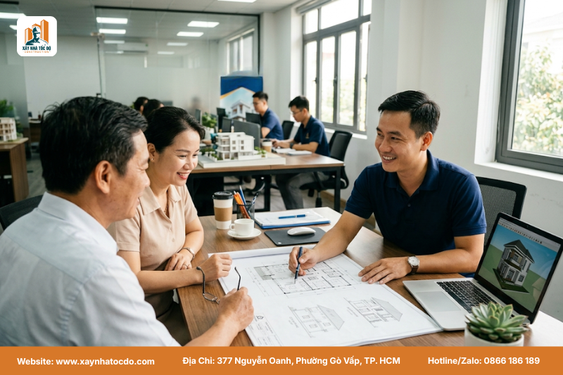 Kỹ sư Xây Nhà Tốc Độ đang tư vấn quy trình mượn tuổi cho chủ đầu tư để xem tuổi xây nhà năm 2026.