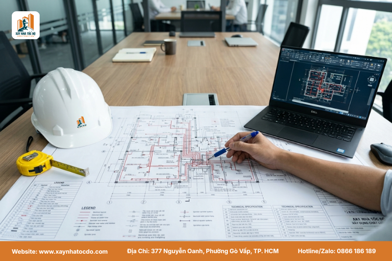 Bản vẽ thiết kế hệ thống M&E chuyên nghiệp, thể hiện rõ hệ thống M&E là gì qua các chi tiết kỹ thuật.