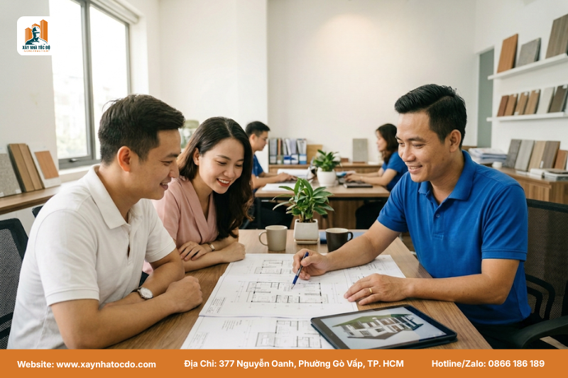 Kỹ sư Xây Nhà Tốc Độ tư vấn giải pháp pháp lý, giúp chủ nhà hoàn tất thủ tục xin phép cải tạo nhà.