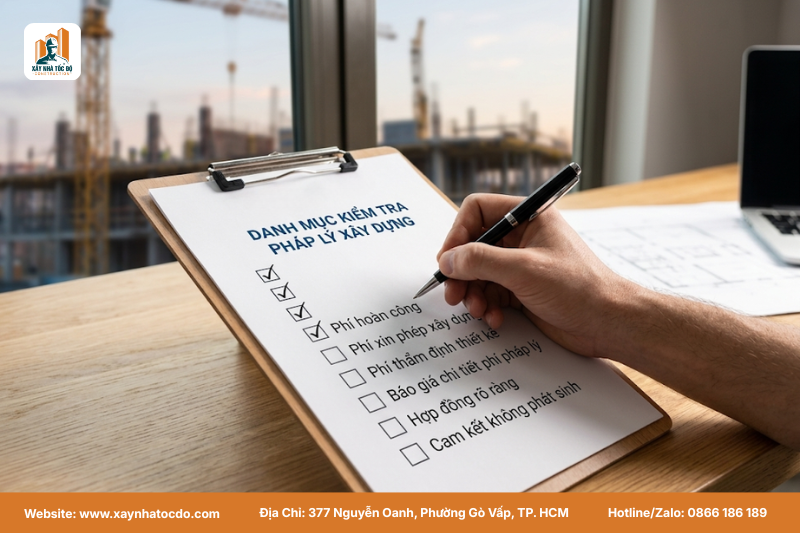 Checklist 3 bước kiểm soát chi phí trong quá trình tư vấn pháp lý xây nhà thô.