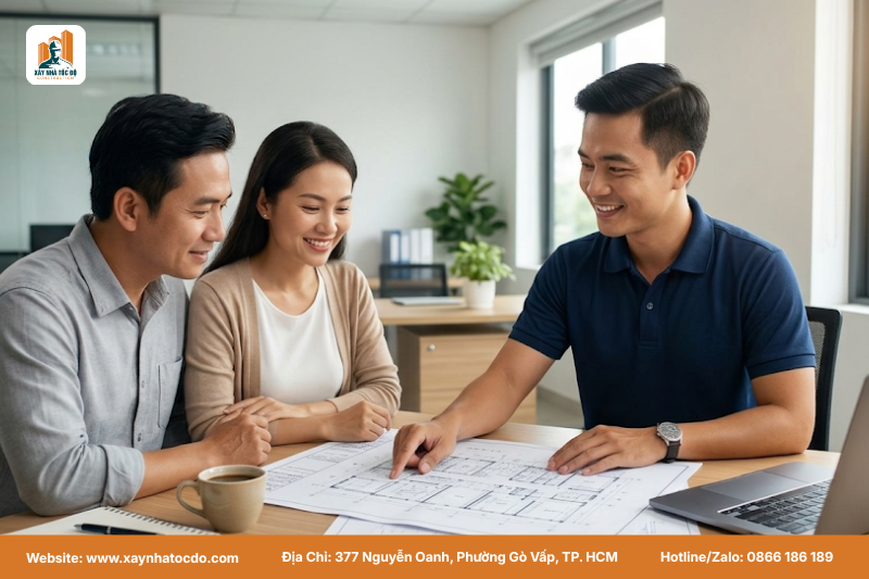 Kỹ sư Xây Nhà Tốc Độ tư vấn giúp gia chủ tiết kiệm thời gian xây nhà nhờ cung cấp thông tin xây nhà rõ ràng.