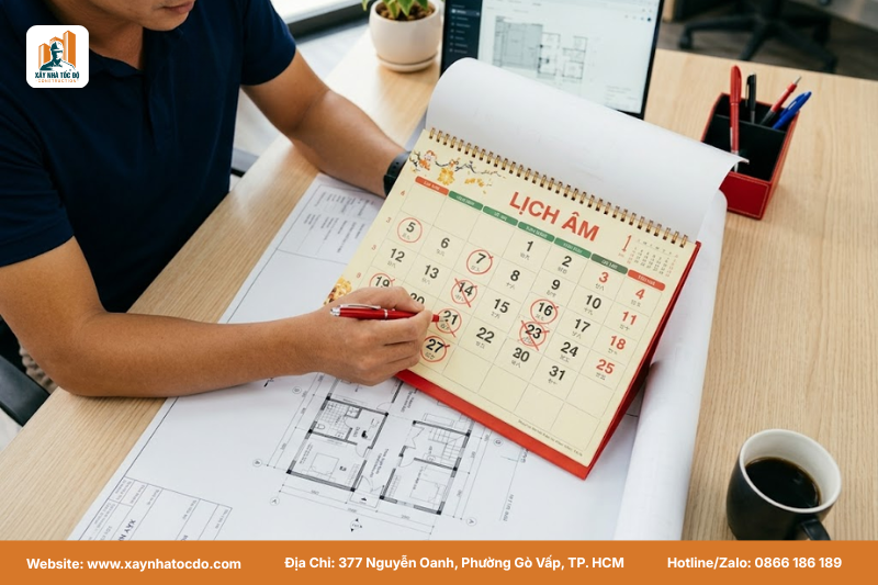 Bảng tổng hợp các ngày xấu cần tránh khi xem ngày xây nhà trong năm.