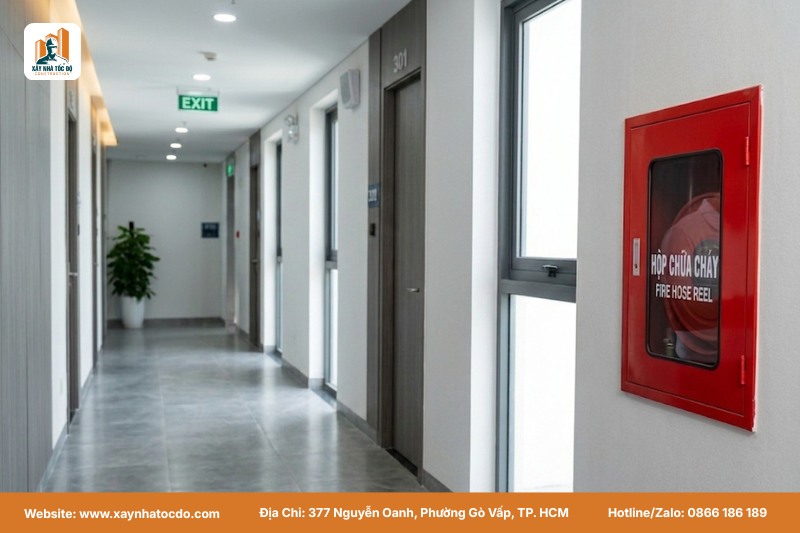 Đoàn kiểm tra PCCC đang đối chiếu thực tế với bản vẽ hoàn công, việc cập nhật bản vẽ hoàn công chuẩn thực tế giúp quá trình này thuận lợi.