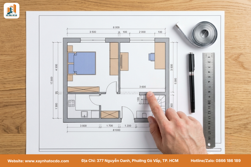 Bản vẽ 2D bố trí nội thất, một bước quan trọng trong các mẹo lựa chọn nội thất chi phí thấp.