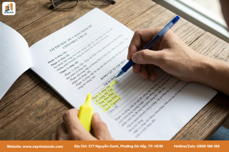 Checklist 5 điều khoản trong hướng dẫn ký hợp đồng xây dựng an toàn.