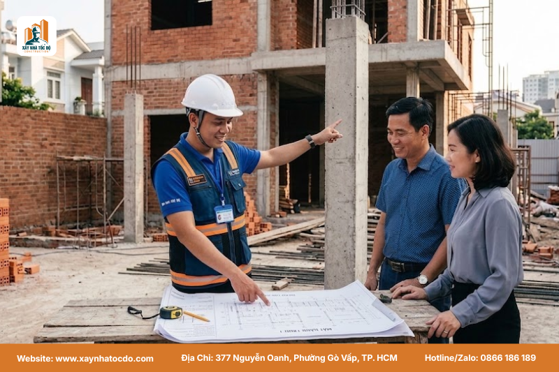 Chủ nhà tự tin giám sát công trình nhờ có hướng dẫn đọc bản vẽ xây dựng chi tiết.