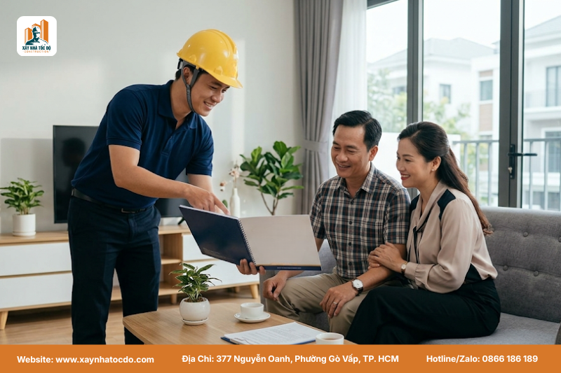 Đội ngũ kỹ sư Xây Nhà Tốc Độ đang cung cấp hướng dẫn kích hoạt chính sách bảo hành cho khách hàng.