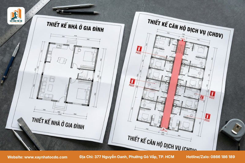Bản vẽ trong quy trình tư vấn xin phép xây dựng cho nhà ở và CHDV.