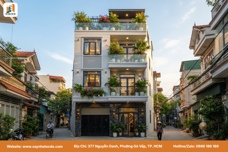 Ngôi nhà phố hiện đại sau khi sử dụng dịch vụ cải tạo nhà phố chuyên nghiệp của Xây Nhà Tốc Độ.