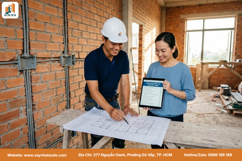 Checklist an toàn giúp giám sát cách tính toán tiết diện dây dẫn của nhà thầu.