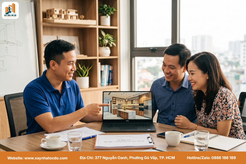 Tích hợp yếu tố phong thủy nhà bếp ngay từ bản vẽ để đảm bảo không phát sinh chi phí cho gia chủ.