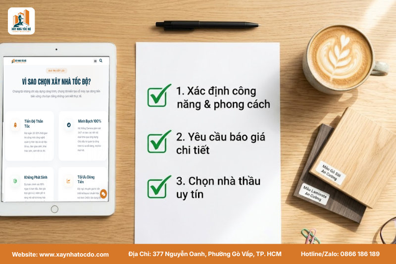 Checklist lập ngân sách và kiểm soát chi phí lắp đặt thi công nội thất