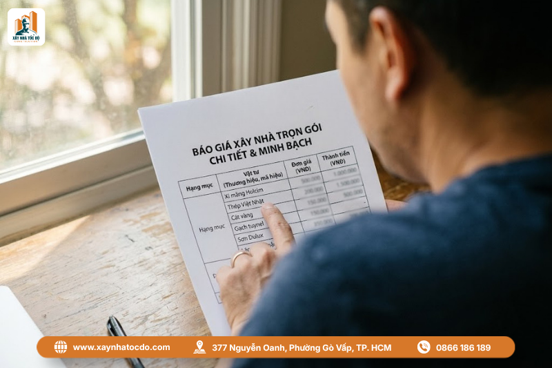Báo giá chi tiết là kinh nghiệm lựa chọn nhà thầu xây dựng giúp tránh phát sinh chi phí.