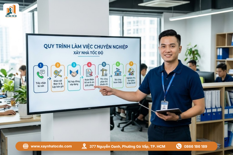 Sơ đồ 6 bước, một kinh nghiệm lựa chọn nhà thầu xây dựng có quy trình chuyên nghiệp.
