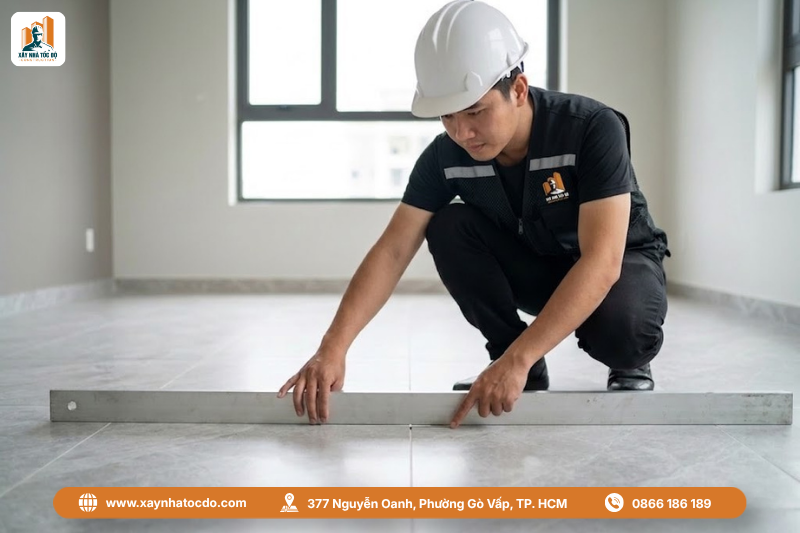 Checklist 5 tiêu chuẩn vàng trong quy trình nghiệm thu ốp lát gạch.