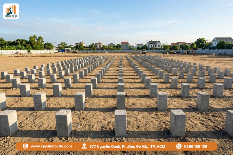 Hình minh họa tầm quan trọng của quy trình thi công nghiệm thu ép cọc đối với sự vững chắc của ngôi nhà.