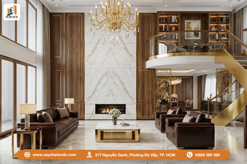 Mẫu thiết kế nội thất Duplex phong cách Luxury