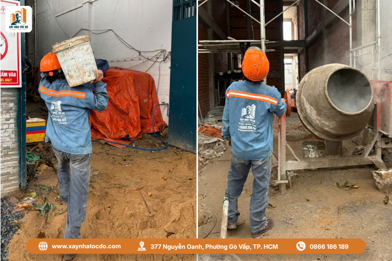 Giám sát thợ thi công giúp kiểm soát định mức và hao hụt vật tư xây tô.