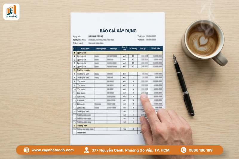 Bảng báo giá chi tiết giúp việc lựa chọn vật tư xây dựng trở nên minh bạch và dễ dàng.