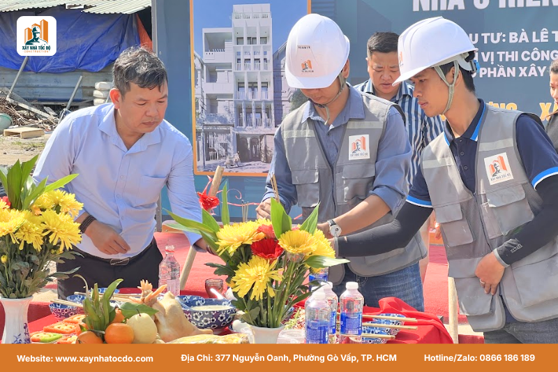 Lễ cúng trong ngày động thổ năm 2026 để khởi công thuận lợi.