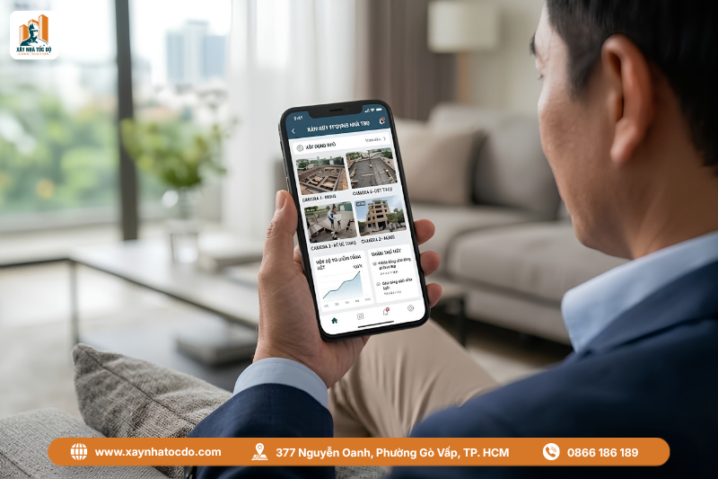 Chủ đầu tư an tâm nhờ hệ báo cáo giám sát từ xa của Xây Nhà Tốc Độ.