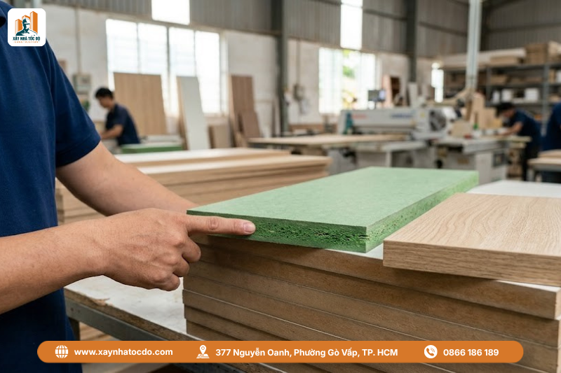 Kinh nghiệm lựa chọn nội thất CHDV đẹp với vật liệu MDF lõi xanh chống ẩm.