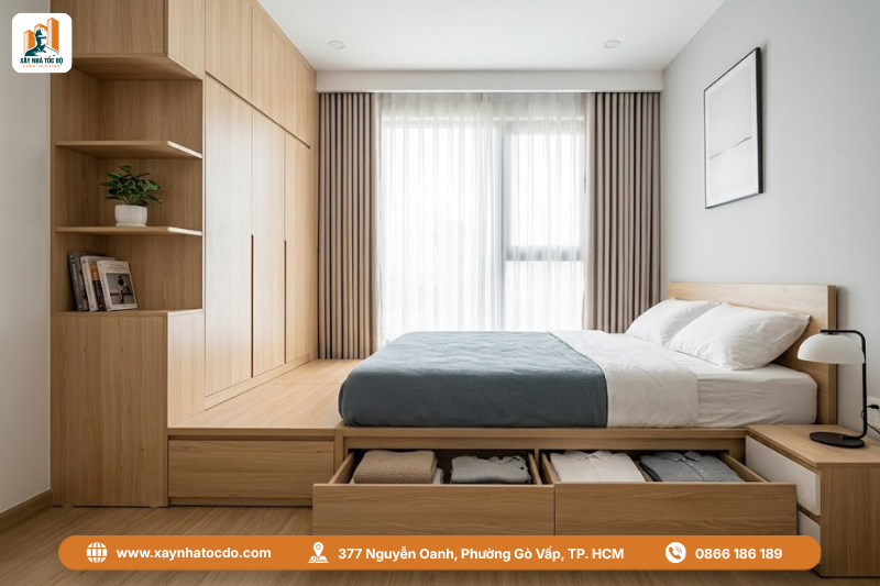Mẫu nội thất thông minh theo kinh nghiệm lựa chọn nội thất CHDV đẹp của Xây Nhà Tốc Độ.