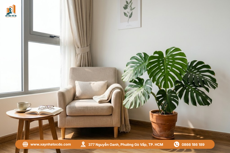 Không gian sống xanh theo xu hướng nội thất CHDV mới nhất với thiết kế Biophilic.